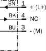 Picture of Ind.andur IME, M12, Sn=4mm, Shielded, PNP-NC, kere 44mm, pistik M12 4-pin, SICK